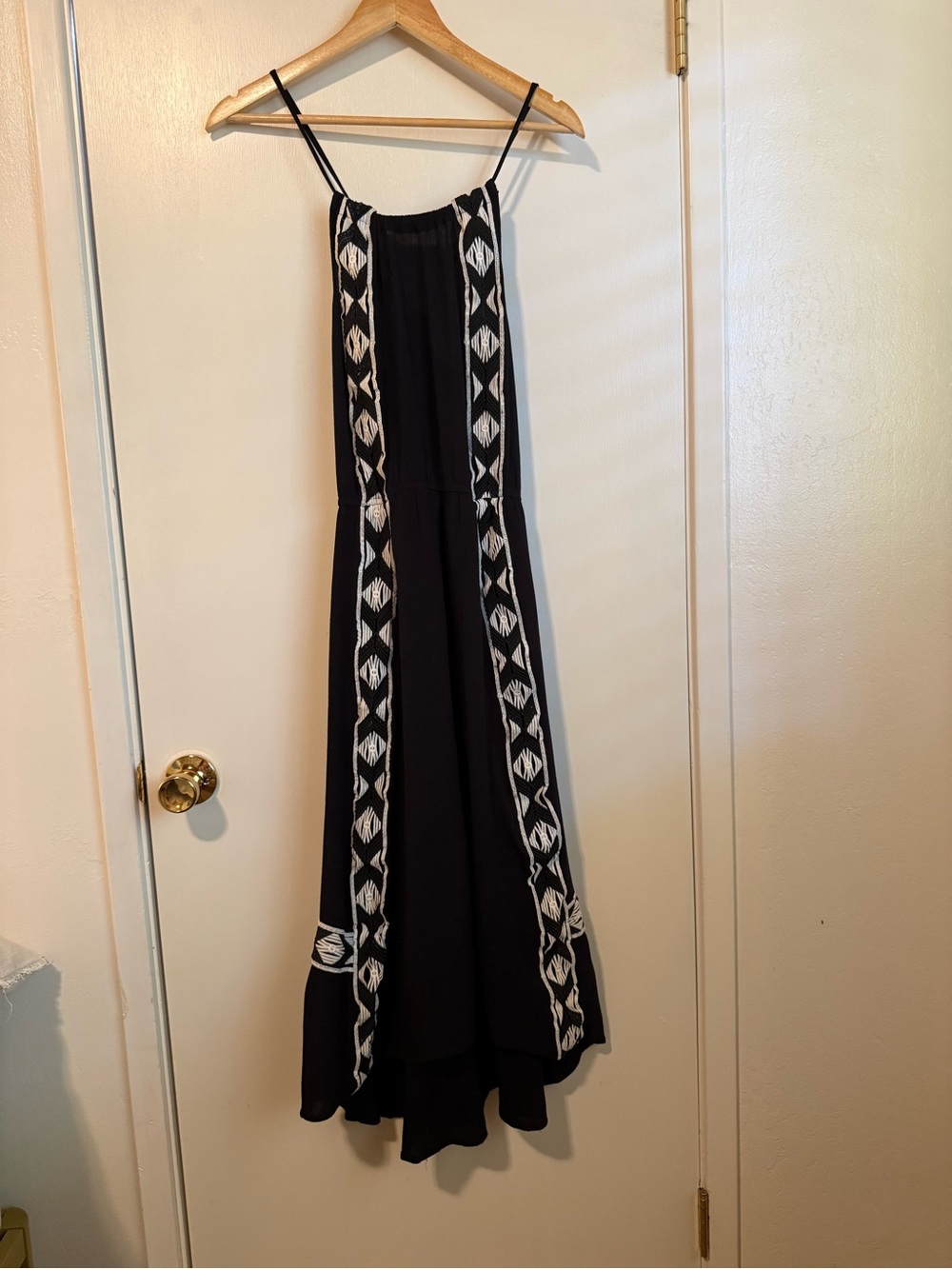 ELLA MOSS Black Embroidered Halter Maxi Dress - Picture 2 of 5